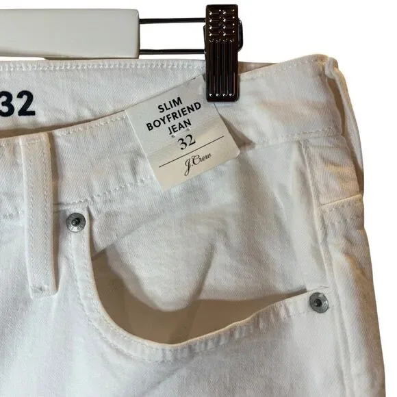 NWT J. Crew White Slim Boyfriend Jeans - Women's 32 - Picture 6 of 10